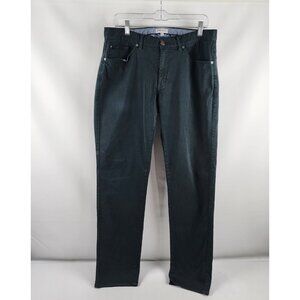 Peter Millar Pants Mens 34x33 Black Green Signature Sateen 5-Pocket Pant